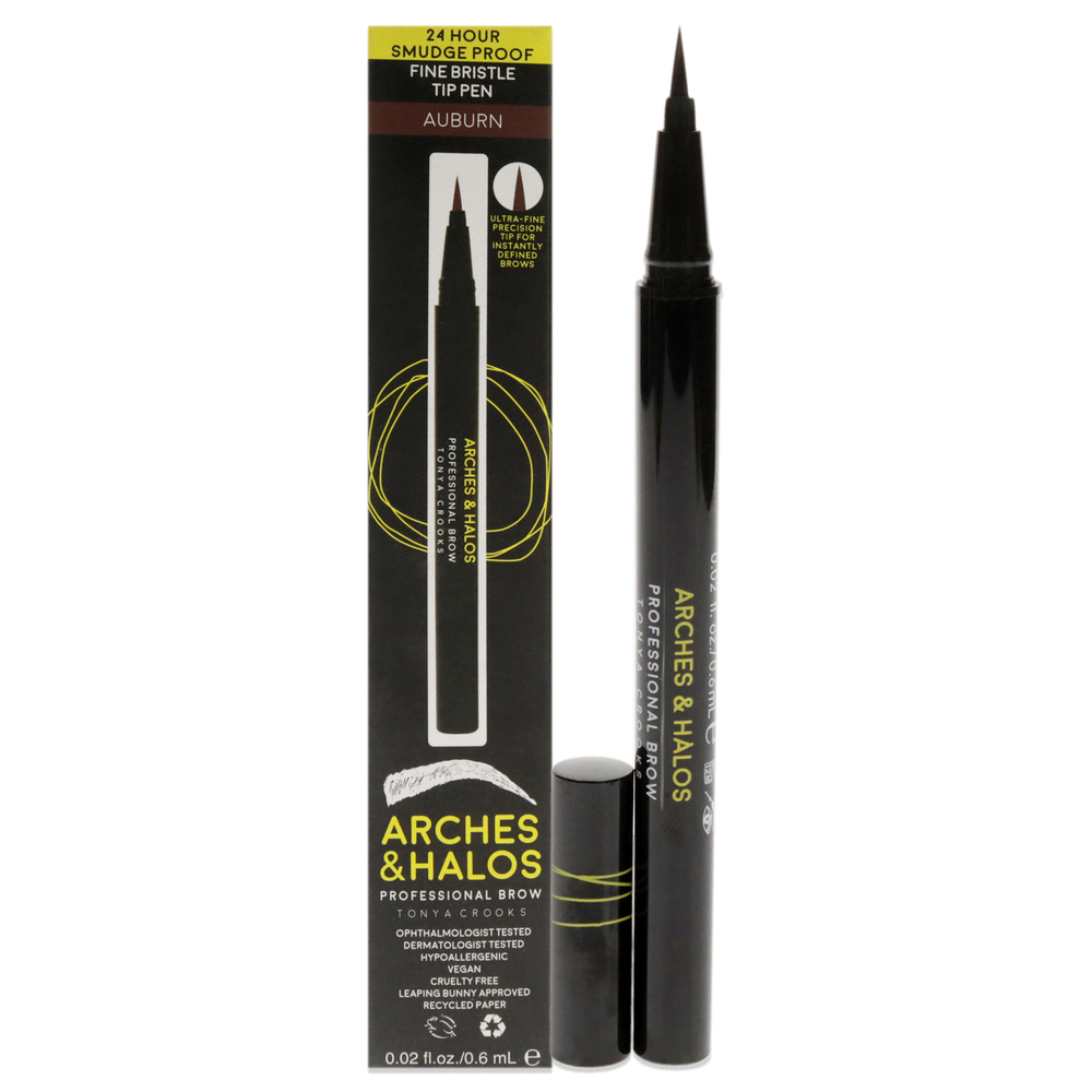 Fine Bristle Tip Pen - Auburn by Arches and Halos for Women - 0.02oz Eyebrow Pen